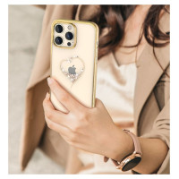Kingxbar Silicone case with Swarovski crystals Kingxbar Wish Series for iPhone 14 Plus - gold