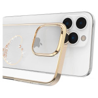 Kingxbar Silicone case with Swarovski crystals Kingxbar Wish Series for iPhone 14 Plus - gold