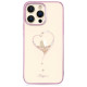 Kingxbar Silicone case with Swarovski Kingxbar Wish Series crystals for iPhone 14 Pro Max - pink