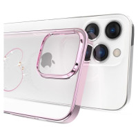 Kingxbar Silicone case with Swarovski Kingxbar Wish Series crystals for iPhone 14 Pro Max - pink