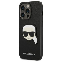 Karl Lagerfeld KLHCP14LSAPKHK iPhone 14 Pro 6,1" czarny/black hardcase Saffiano Karl`s Head Patch