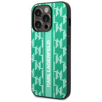 Karl Lagerfeld Monogram Stripe iPhone 14 Pro Case - Green