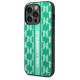 Karl Lagerfeld Monogram Stripe iPhone 14 Pro Case - Green
