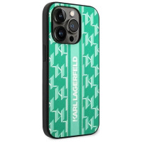 Karl Lagerfeld Monogram Stripe iPhone 14 Pro Case - Green