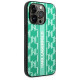 Karl Lagerfeld Monogram Stripe iPhone 14 Pro Case - Green