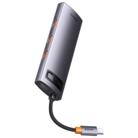 Baseus HUB 8in1 Baseus StarJoy USB-C to USB-C PD / 3x USB-A / HDMI / RJ-45 / SD TF - gray