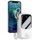 Baseus Qpow Digital Display Power Bank with Fast Charging 20000mAh 20W QC/PD/SCP/FCP with Built-in Lightning Cable White
