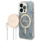 Guess Set Guess GUBPP14XH4EACSB Case+ Charger iPhone 14 Pro Max 6.7" blue/blue hard case 4G Print MagSafe