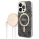 Guess Set Guess GUBPP14XH4EACSK Case+ Charger iPhone 14 Pro Max 6.7" black/black hard case 4G Print MagSafe