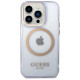Guess Gold Outline Translucent MagSafe Case for iPhone 14 Pro Max 6.7" - Purple