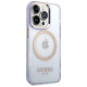 Guess Gold Outline Translucent MagSafe Case for iPhone 14 Pro Max 6.7" - Purple