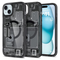 Spigen Ultra Hybrid Mag Case with MagSafe for iPhone 15 Plus - Dark Gray (Zero One Pattern)