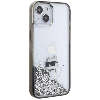 Karl Lagerfeld Liquid Glitter Choupette case for iPhone 15 - transparent