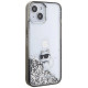 Karl Lagerfeld Liquid Glitter Choupette case for iPhone 15 - transparent