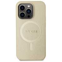 Guess GUHMP15LPSAHMCB iPhone 15 Pro 6.1" gold/gold hardcase Saffiano MagSafe