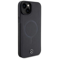 Mercedes Smooth Leather MagSafe case for iPhone 15 Plus - black