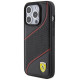 Ferrari Perforated Waves Metal Logo case for iPhone 15 Pro - black