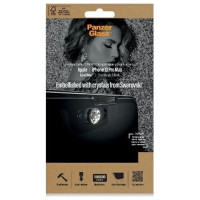 Panzerglass E2E Microfracture Antibacterial Glass with Camera Cover with Swarovsky Crystal for iPhone 13 Pro Max - with Black Frame