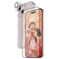 Panzerglass Bundle 3in1 set transparent case + foil + camera cover for iPhone 15