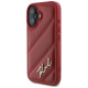 Karl Lagerfeld Diagonal Quilted Script iPhone 16 Case - Red