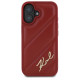 Karl Lagerfeld Diagonal Quilted Script iPhone 16 Case - Red