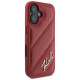 Karl Lagerfeld Diagonal Quilted Script iPhone 16 Case - Red