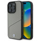 BMW Sign Leather Textured and Line MagSafe Case for iPhone 16 Pro Max - Gray