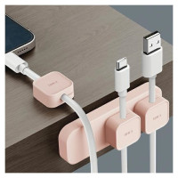 Uniq Pod Mag Magnetic Cable Organizer + Base Pink/Blush Pink