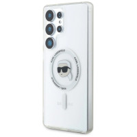 Karl Lagerfeld Case Karl Lagerfeld Button Karl Head Printed Logo MagSafe Samsung Galaxy S25 Ultra white