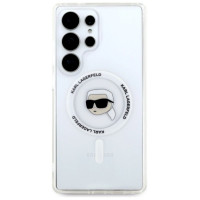 Karl Lagerfeld Case Karl Lagerfeld Button Karl Head Printed Logo MagSafe Samsung Galaxy S25 Ultra white