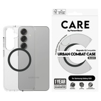 Panzerglass CARE by PanzerGlass Flagship Urban Combat Black QI Case for Samsung Galaxy S25 - Transparent