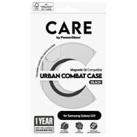 Panzerglass CARE by PanzerGlass Flagship Urban Combat Black QI Case for Samsung Galaxy S25 - Transparent