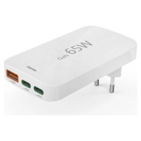 Hama GaN Charger 65W 2x USB-C 1x USB-A Foldable - White