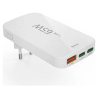 Hama GaN Charger 65W 2x USB-C 1x USB-A Foldable - White