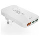 Hama GaN Charger 65W 2x USB-C 1x USB-A Foldable - White