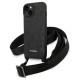 Karl Lagerfeld Monogram Plaque Logo Strap Case for iPhone 14 / 15 / 13 6.1" - Black