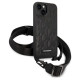 Karl Lagerfeld Monogram Plaque Logo Strap Case for iPhone 14 / 15 / 13 6.1" - Black
