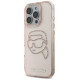Karl Lagerfeld IML Rhinestones Karl Head Case for iPhone 16 Pro Pink
