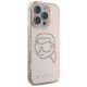 Karl Lagerfeld IML Rhinestones Karl Head Case for iPhone 16 Pro Pink