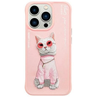 Nimmy Glasses Cool Cat Case for iPhone 15 Pro - Pink