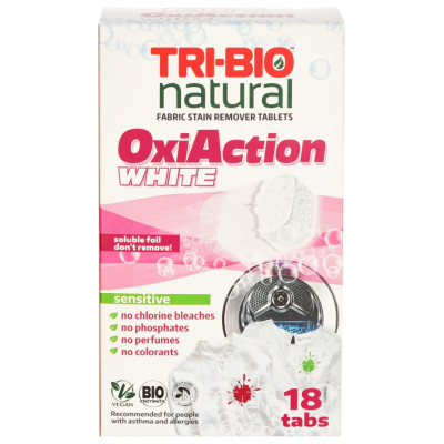 Tri-Bio TABLETES VEĻAS MAZGĀ&Scaron;ANAI OXY-ACTIOON WHITE, 18 TAB - 0139