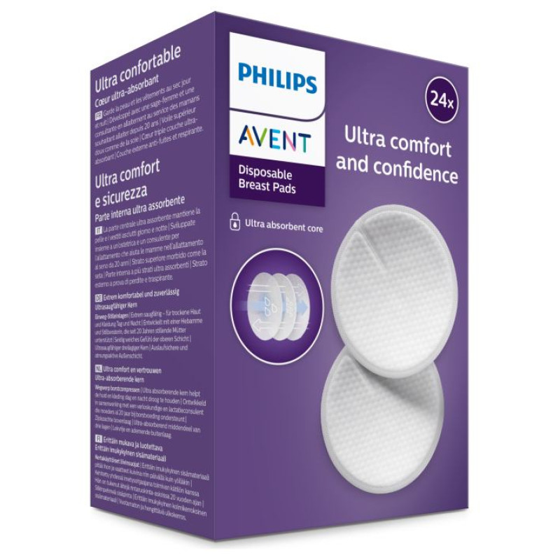 Philips Avent Vienreizējas lieto&scaron;anas krū&scaron;turu ieliktnī&scaron;i (24 gab.) - SCF254/24