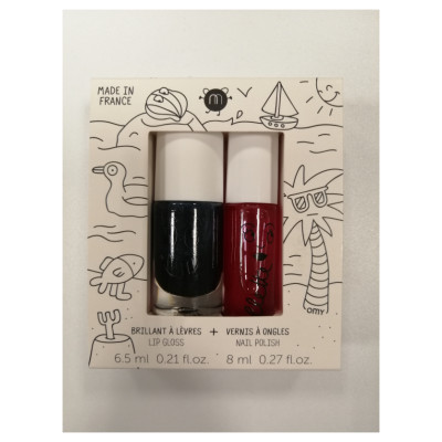 Nailmatic Kids bērnu nagu laka CASPER - melna & bērnu lūpu spīdums ROLLCERISE - ķir&scaron;u, HOLIDAYS - NKHOLIDAYS3