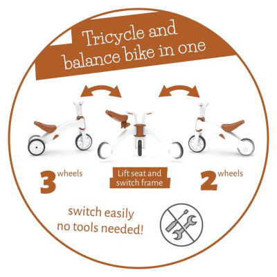 Chillafish Bunzi līdzsvara velosipēds - transformers pa&scaron;iem mazākajiem 2-in-1,camel , no 1 līdz 3 gadiem - CPBN03CAM