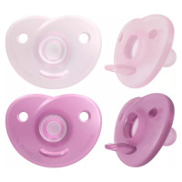 Philips Avent Soothie silikona māneklītis ar silikona vairogu, 0-6M, 2 gab., meitenēm - SCF099/22