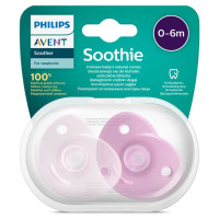 Philips Avent Soothie silikona māneklītis ar silikona vairogu, 0-6M, 2 gab., meitenēm - SCF099/22