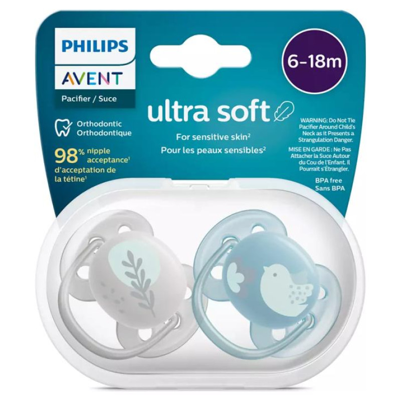 Philips Avent māneklītis Ultra soft DECO, 6-18M (2 gab), zēniem - SCF091/15