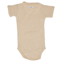 Lodger Romper Ciumbelle, adītas kokvilnas bodijs ar īsām piedurknēm, Ivory, 74 cm - RFC 069_74