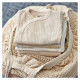 Lodger Romper Ciumbelle, adītas kokvilnas bodijs ar īsām piedurknēm, Ivory, 74 cm - RFC 069_74