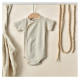 Lodger Romper Ciumbelle, adītas kokvilnas bodijs ar īsām piedurknēm, Ivory, 74 cm - RFC 069_74